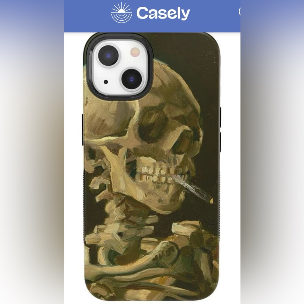 NIB IPHONE 13 Case by Casely Van Gogh Skeleton Phone Case